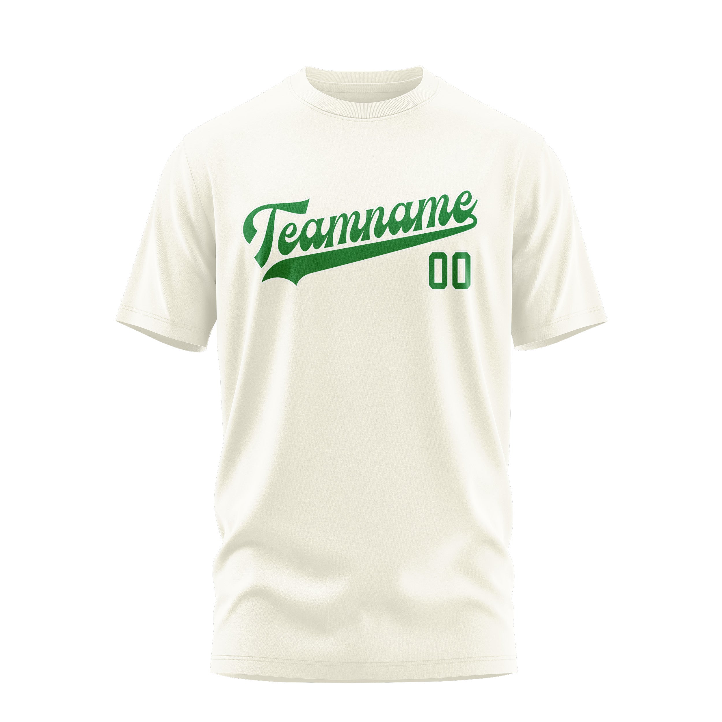 カスタムクリームエメラルドグリーンTシャツ