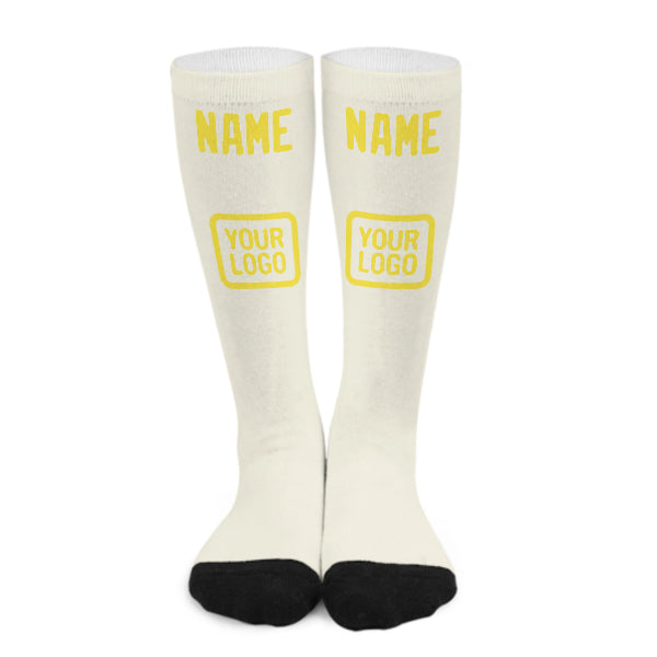 Custom Cream Light Yellow Knee-High Sock