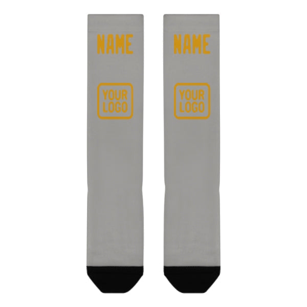 Custom Gray Yellow Knee-High Sock