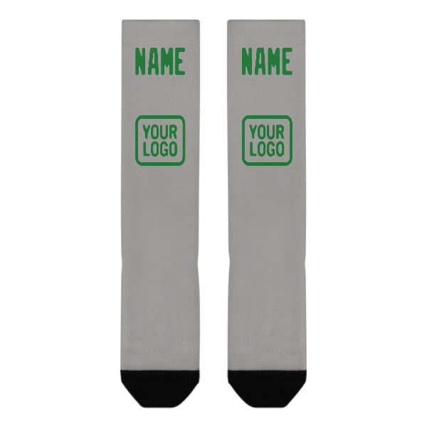 Custom Gray Emerald Green Knee-High Sock