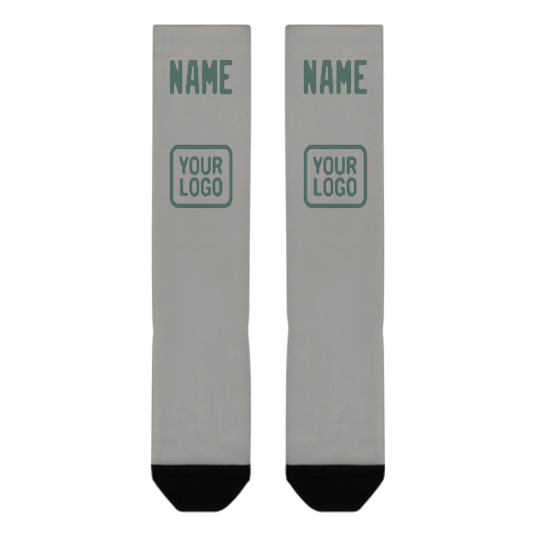 Custom Gray Blue Green Knee-High Sock