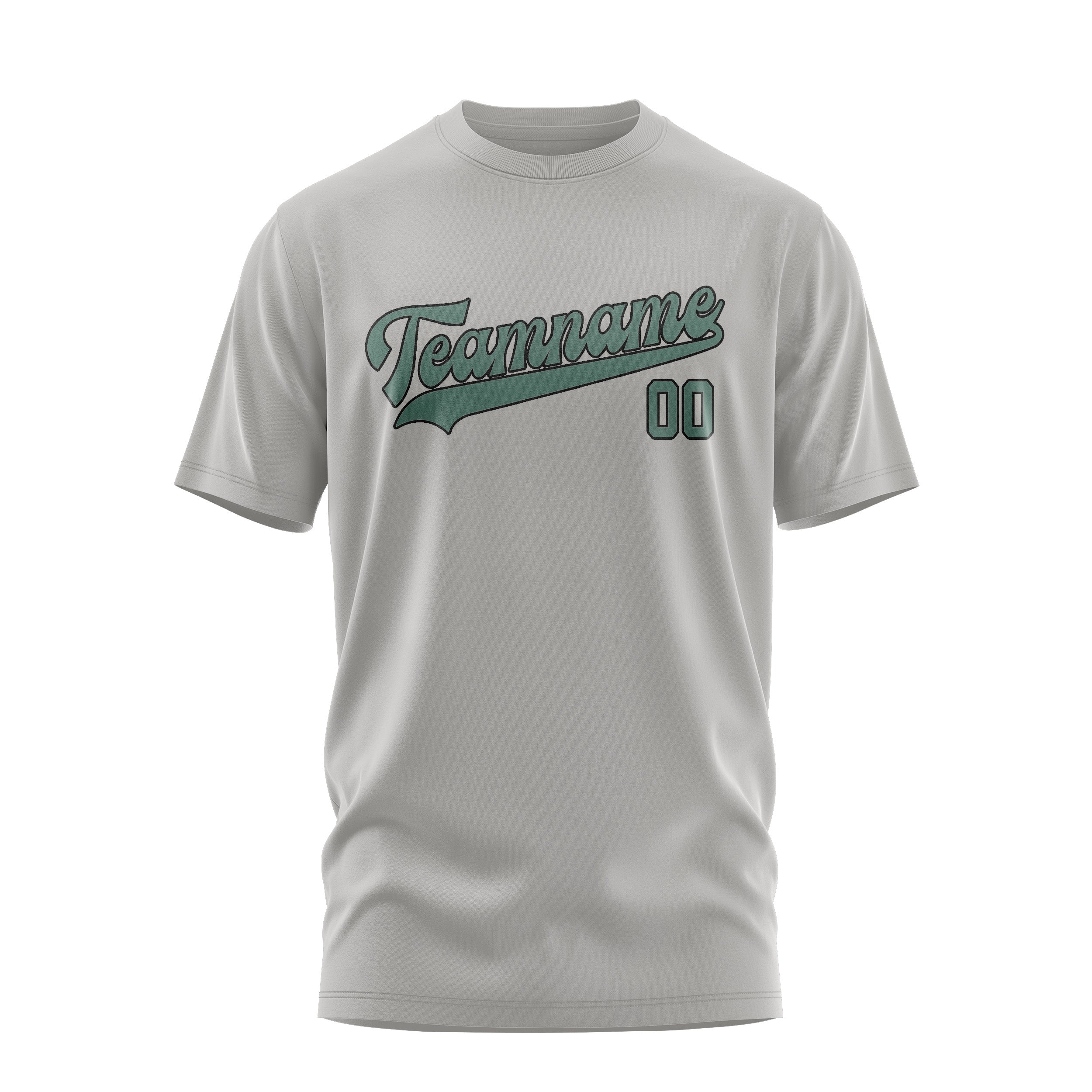 カスタムグレーブルーグリーンTシャツ