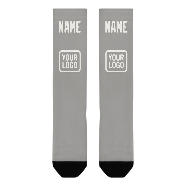 Custom Gray White Knee-High Sock