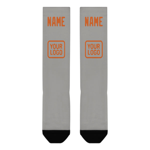 Custom Gray Orange Knee-High Sock