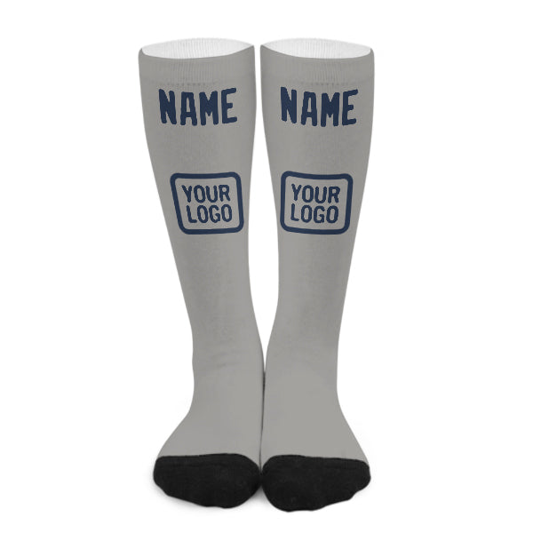 Custom Gray Blue Knee-High Sock