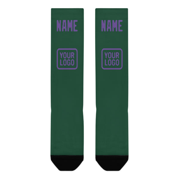 Custom Green Light Purple Knee-High Sock