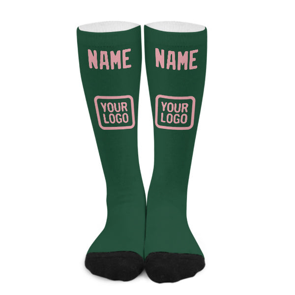 Custom Green Light Pink Knee-High Sock