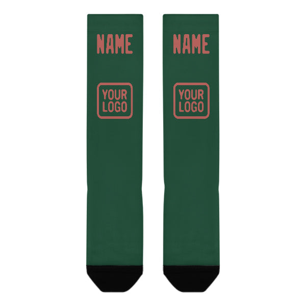 Custom Green Copper Rose Knee-High Sock