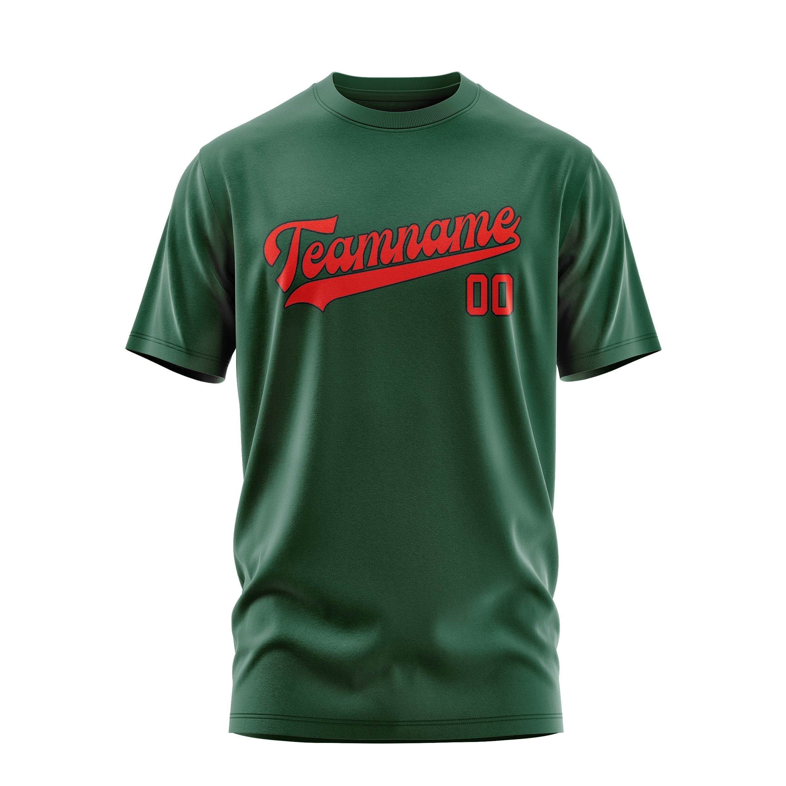カスタムグリーンオレンジレッドTシャツ