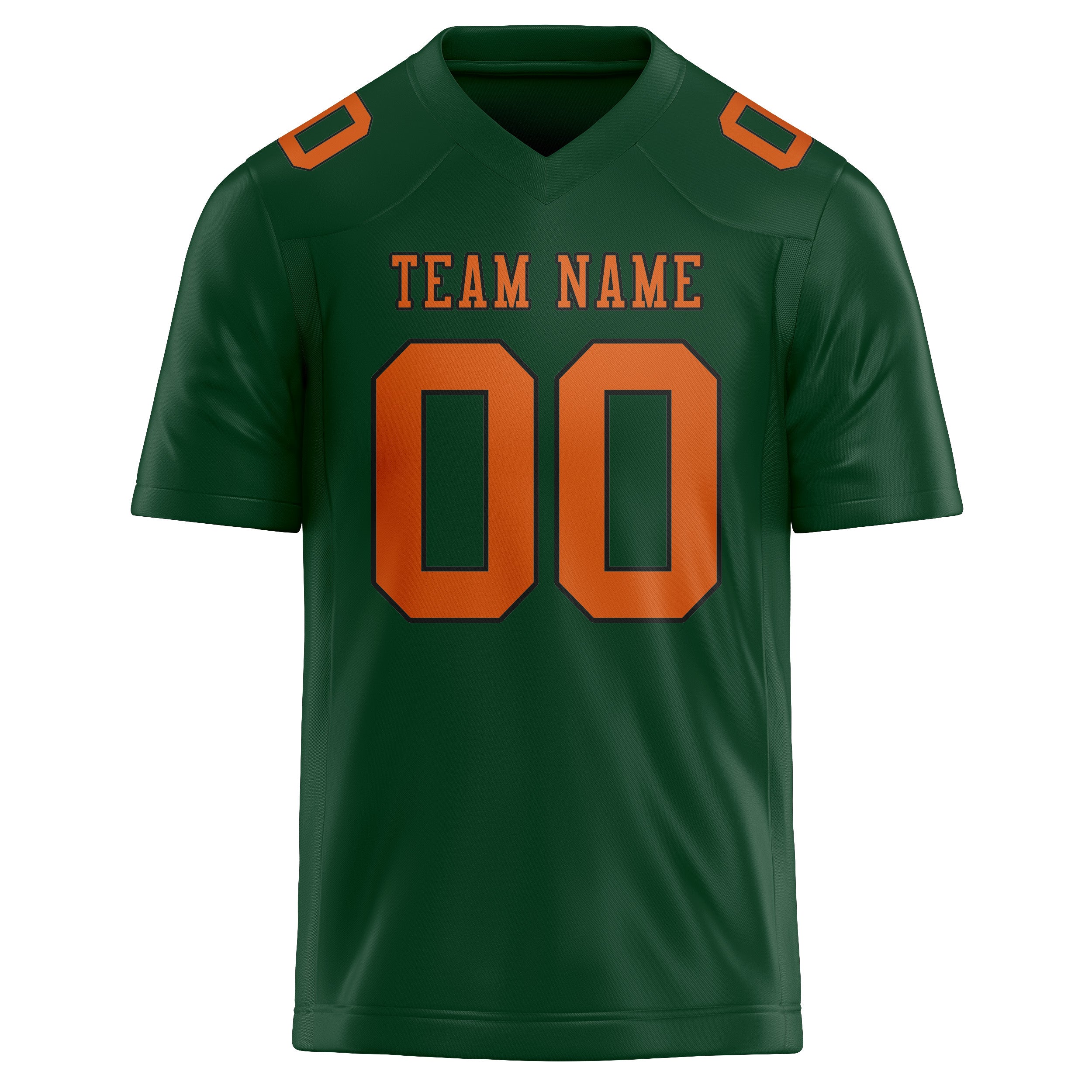 カスタムグリーンオレンジフットボールジャージ