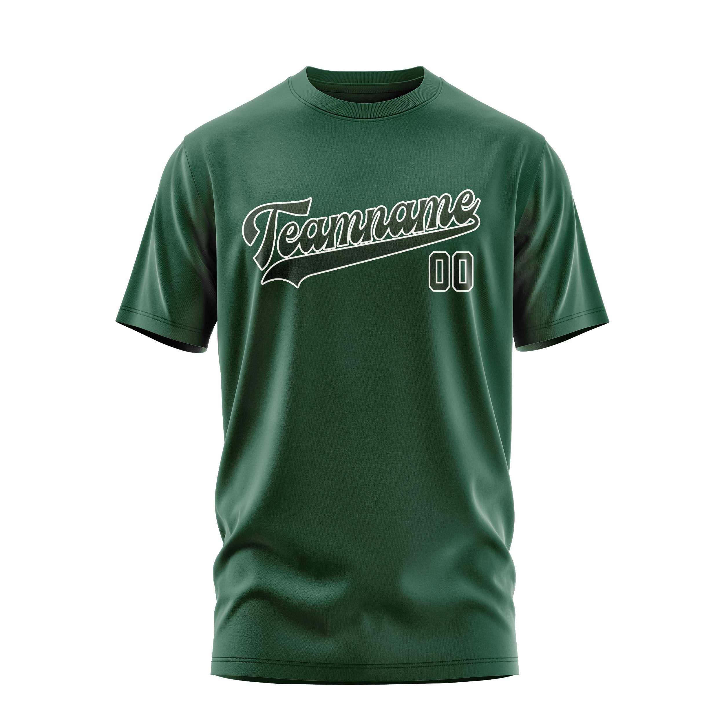 カスタムグリーンダークグリーンTシャツ