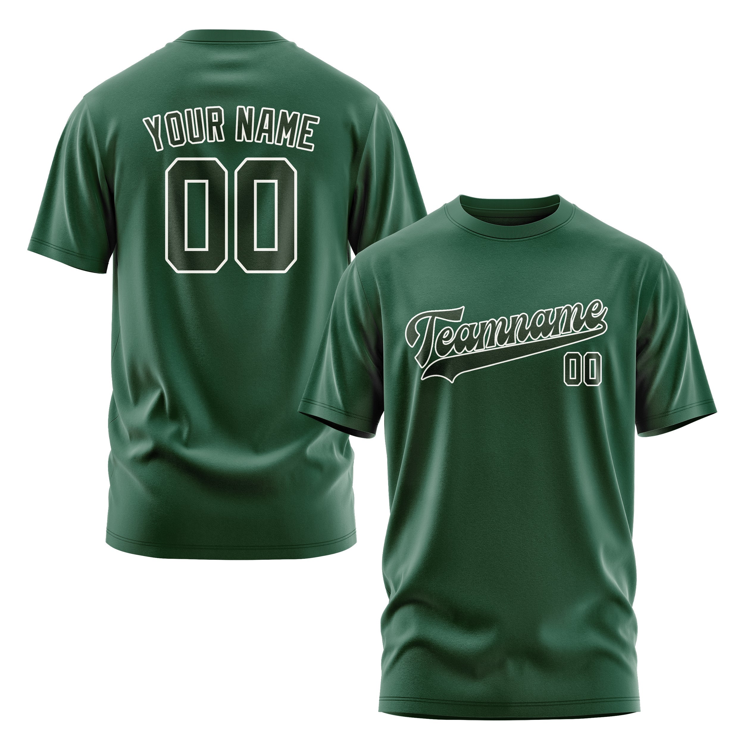 カスタムグリーンダークグリーンTシャツ
