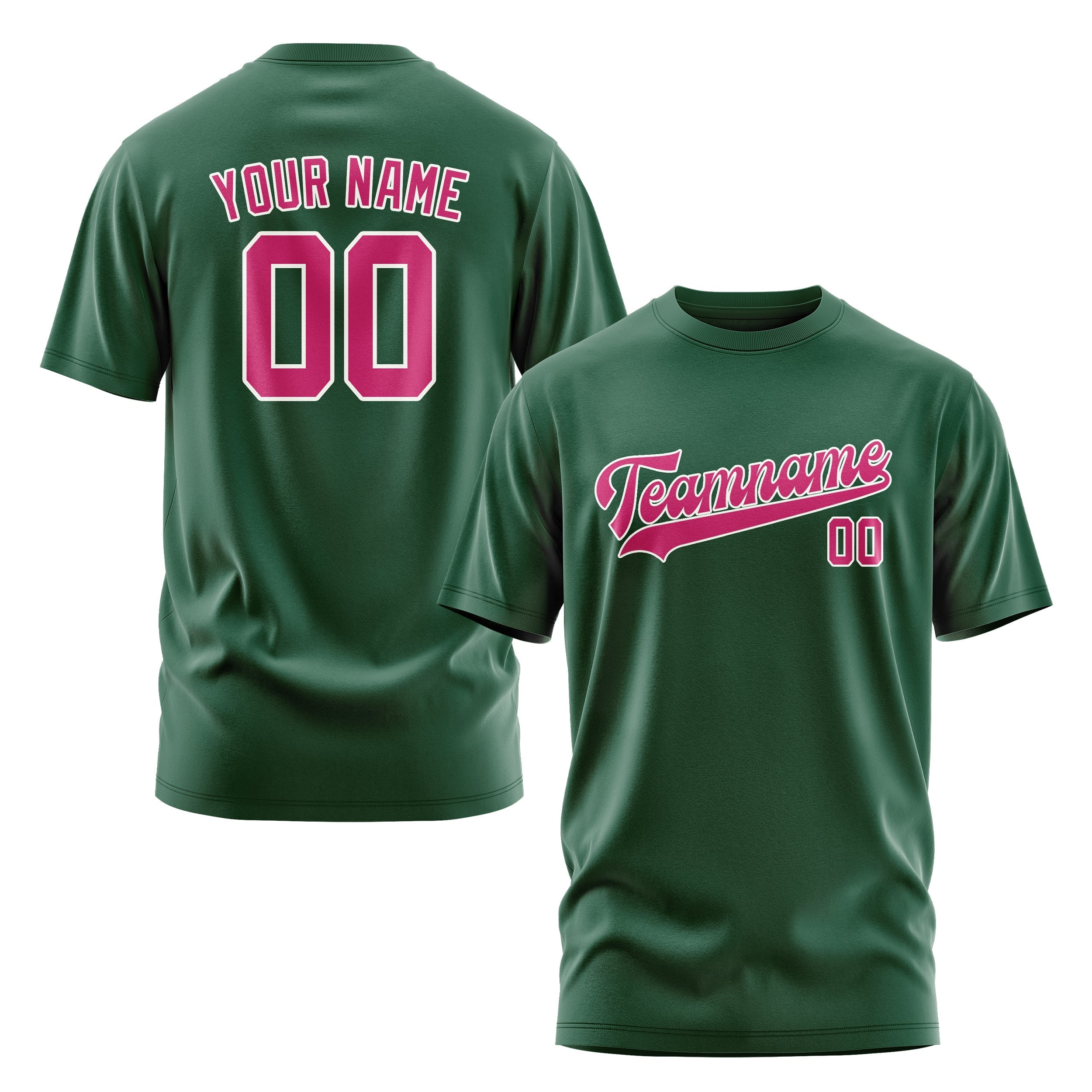 カスタムグリーンピンクTシャツ