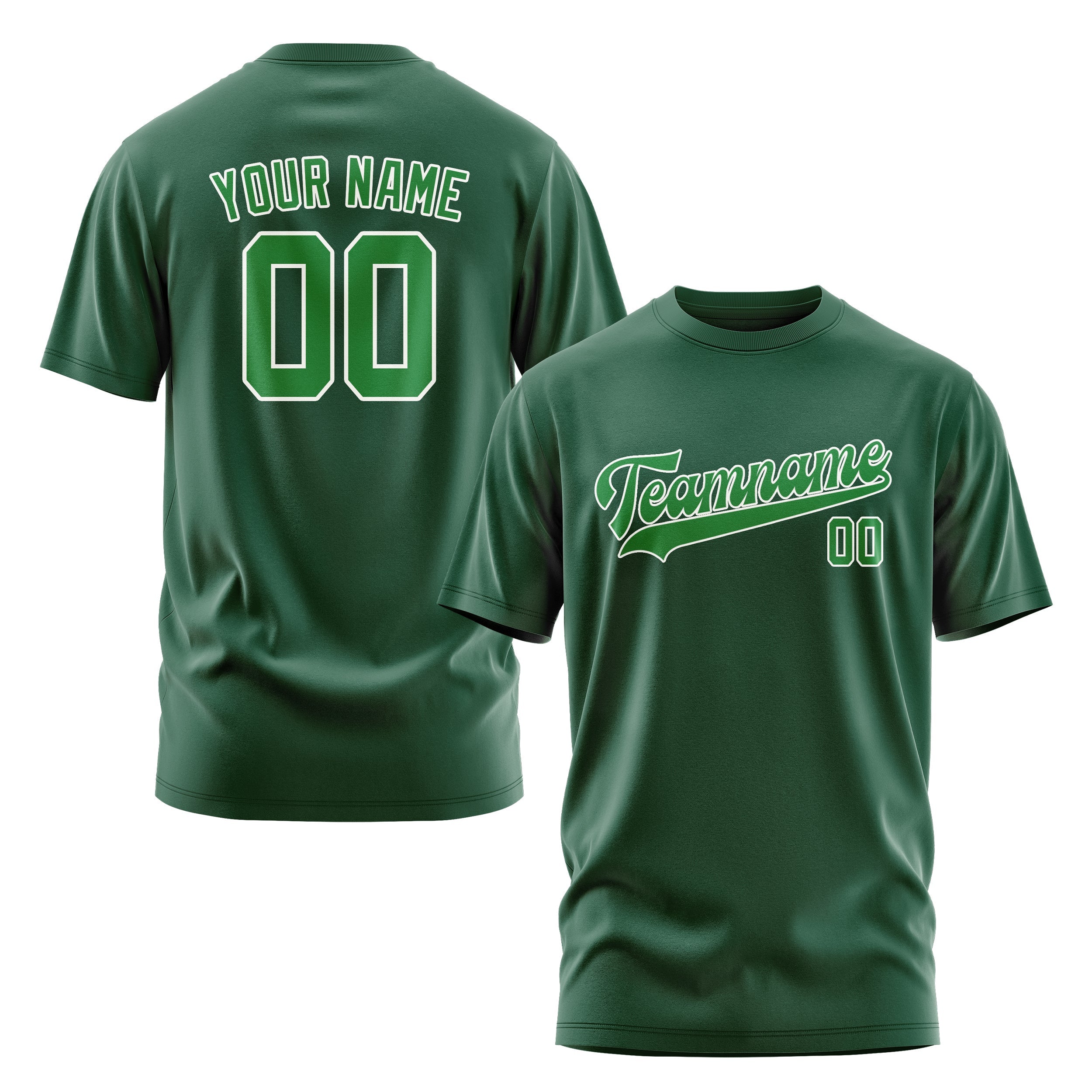 カスタムグリーンエメラルドグリーンTシャツ