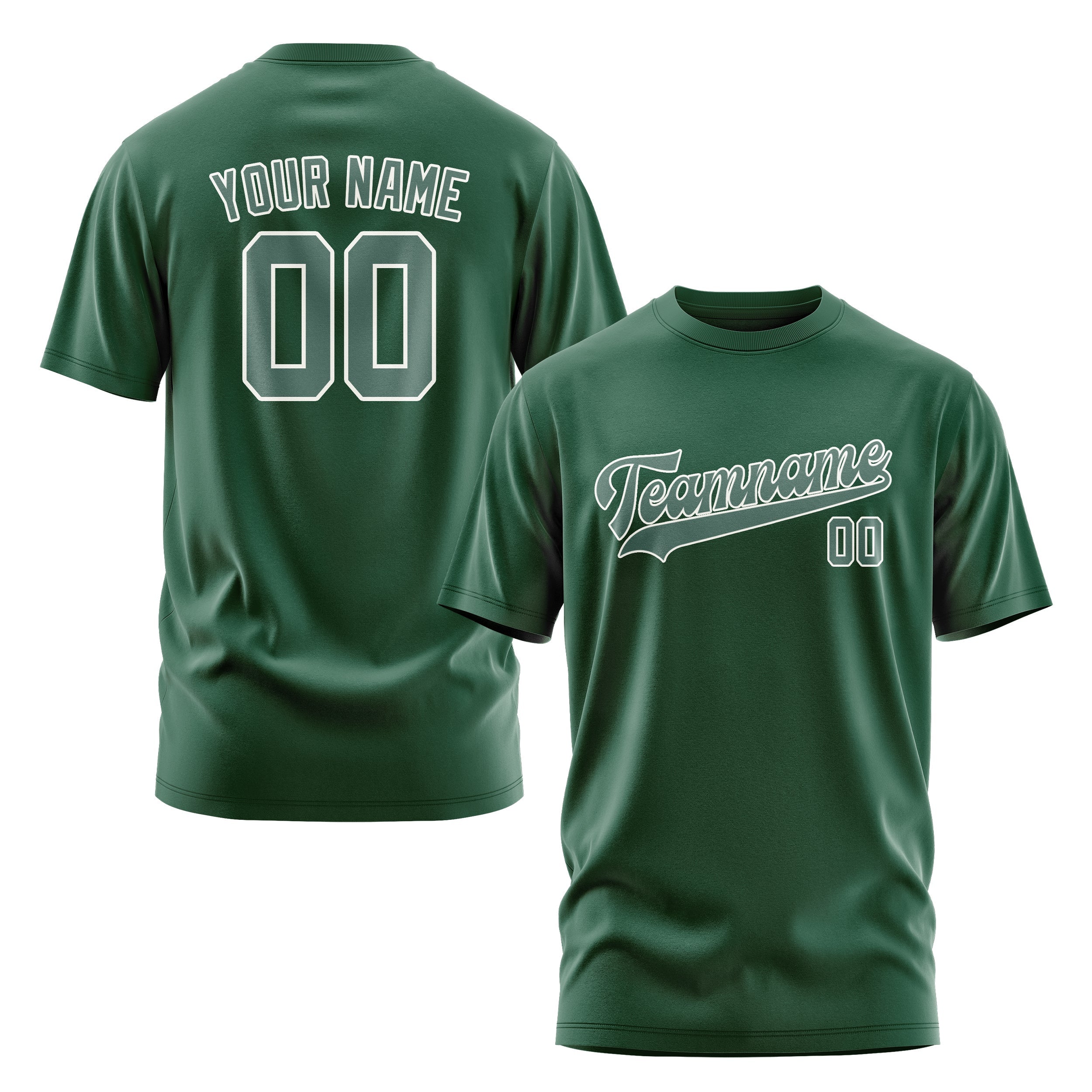 カスタムグリーンブルーグリーンTシャツ