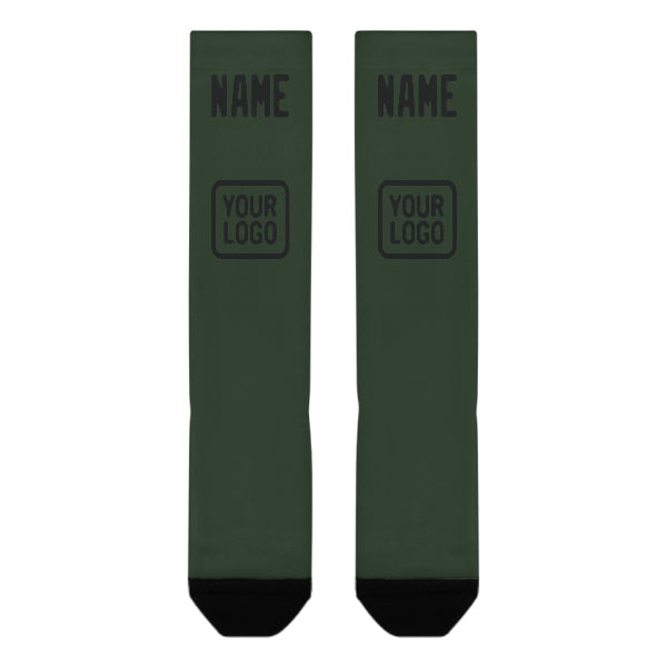 Custom Dark Green Black Knee-High Sock
