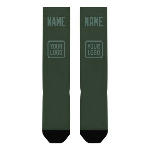 Custom Dark Green Blue Green Knee-High Sock