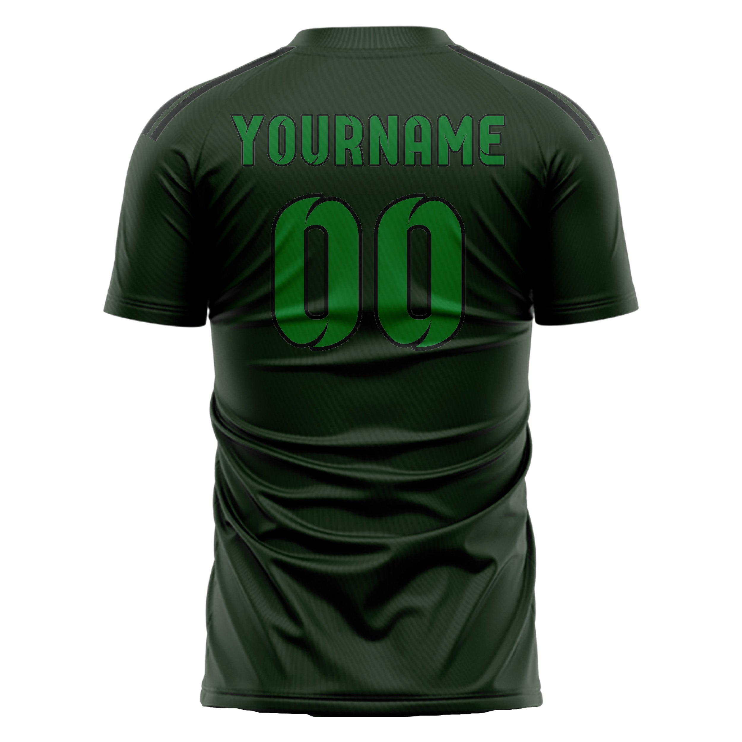 カスタムダークグリーンエメラルドグリーンサッカージャージ