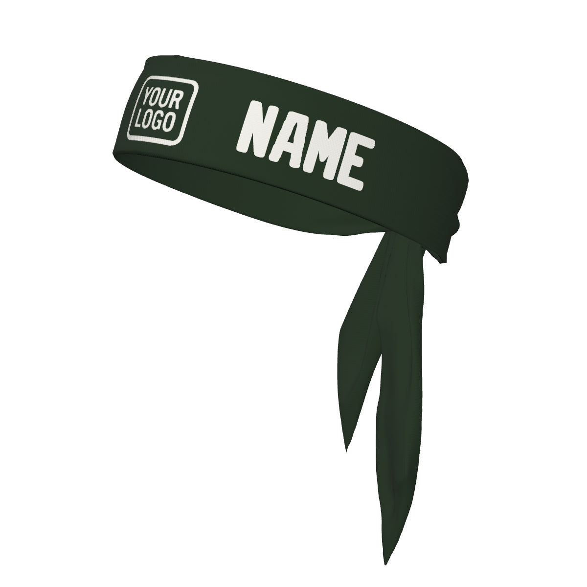 Custom Dark Green White Headband