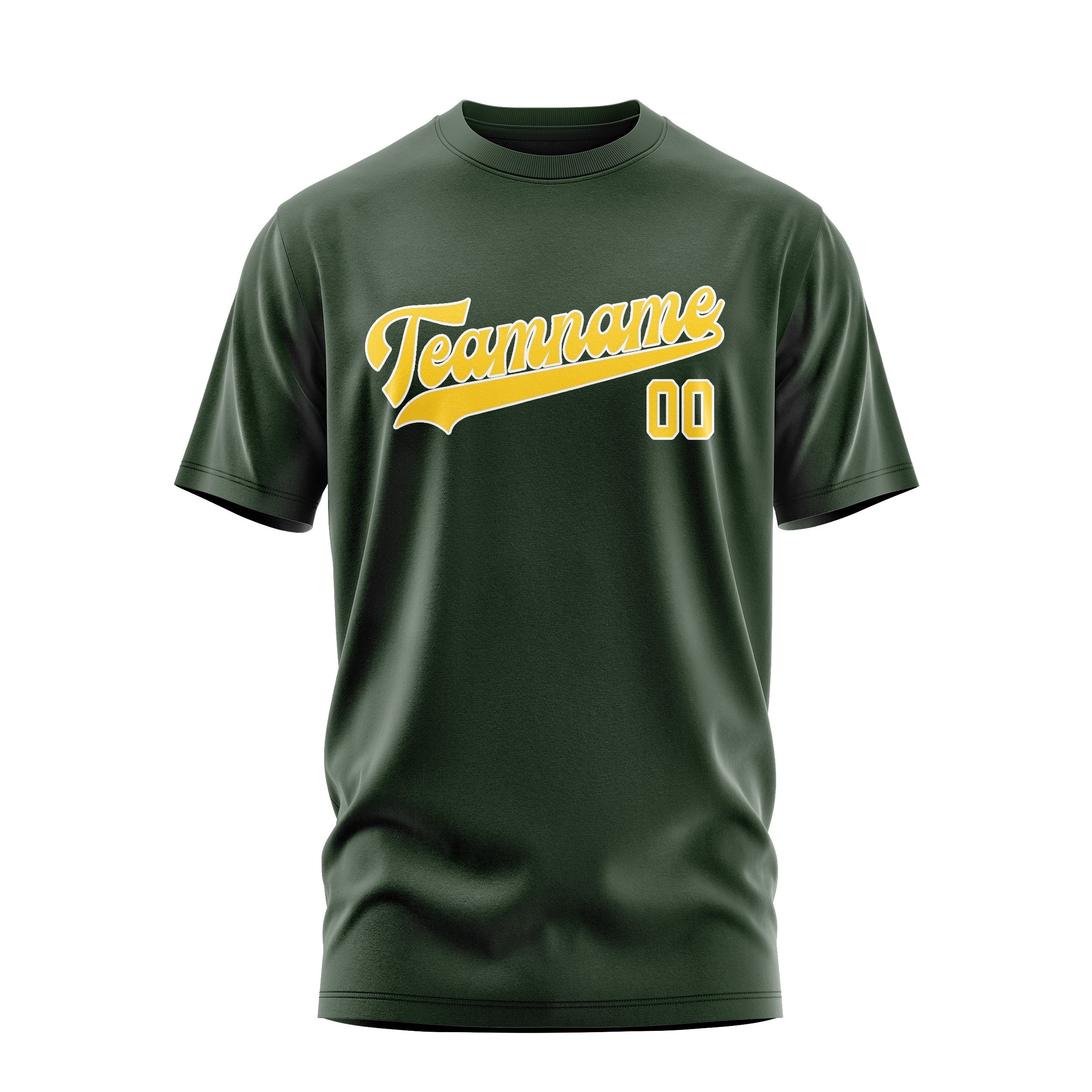 カスタムダークグリーンゴールドTシャツ