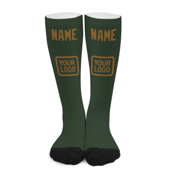 Custom Dark Green Khaki Knee-High Sock