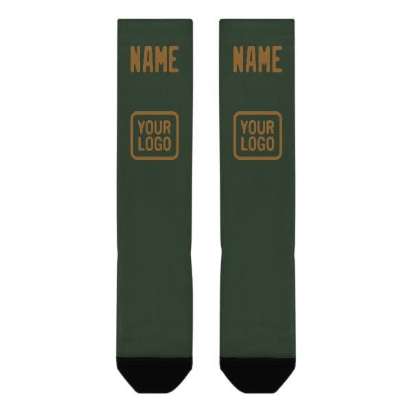 Custom Dark Green Khaki Knee-High Sock
