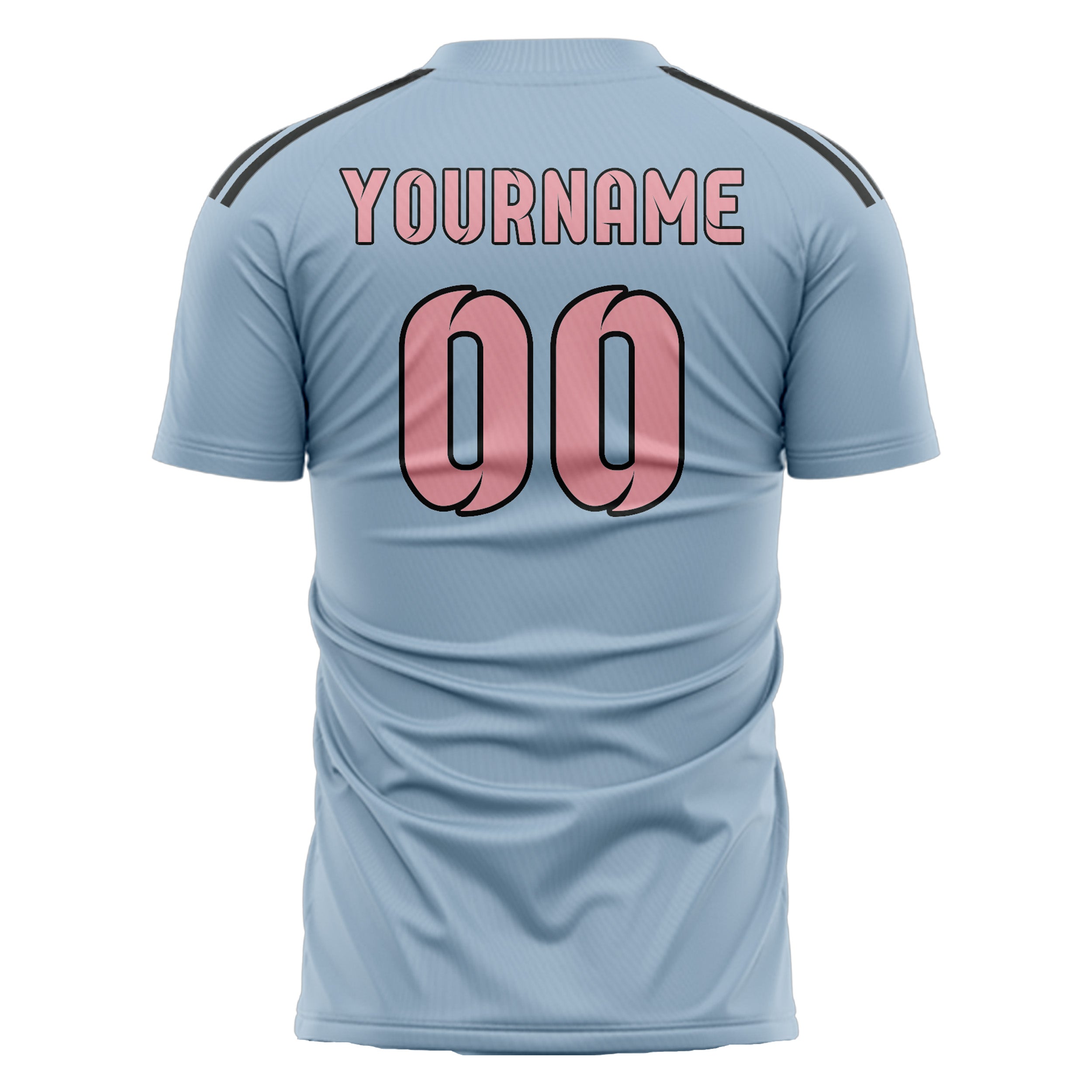 カスタムライトブルーライトピンクサッカージャージ