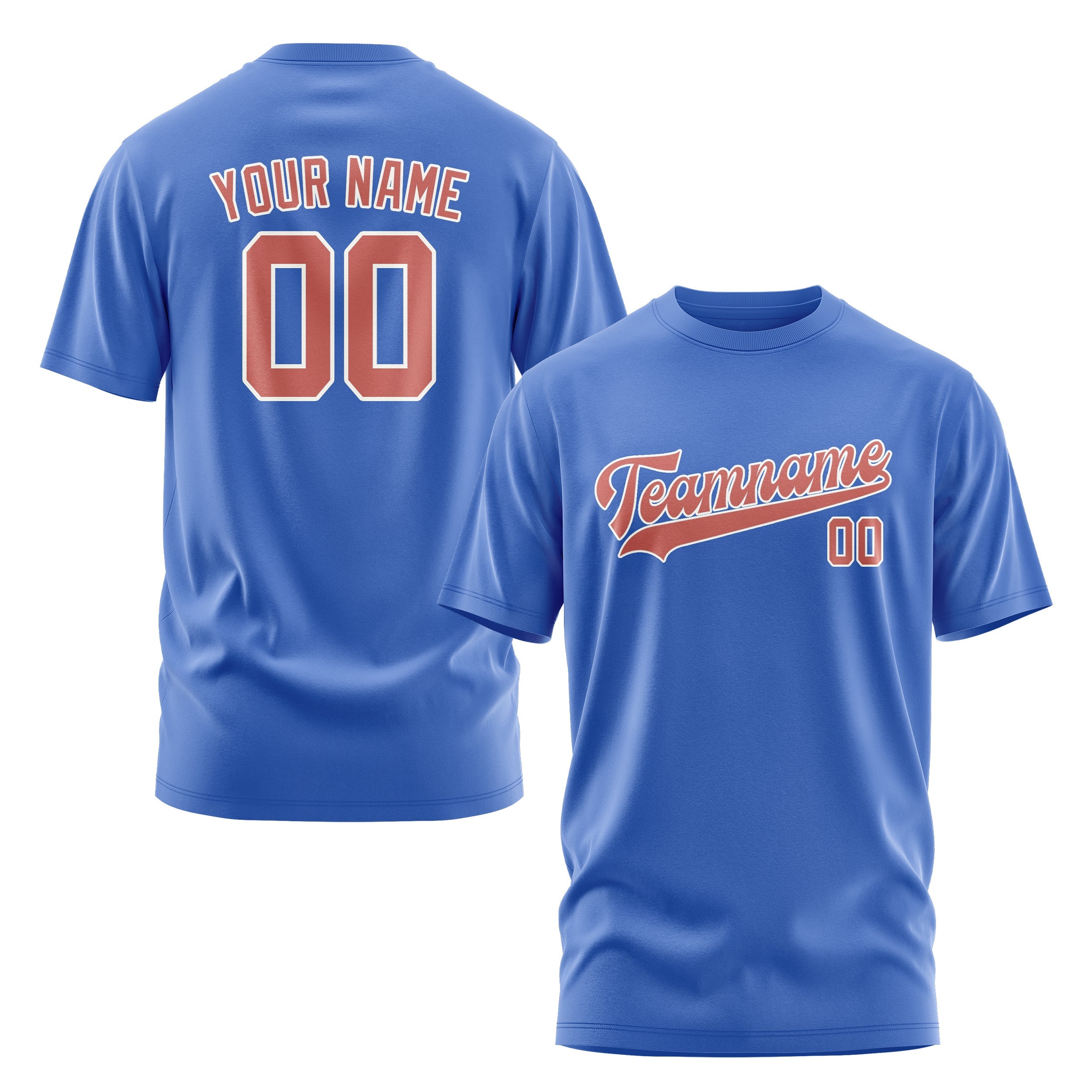 Custom Sky Blue Copper Rose T-Shirt