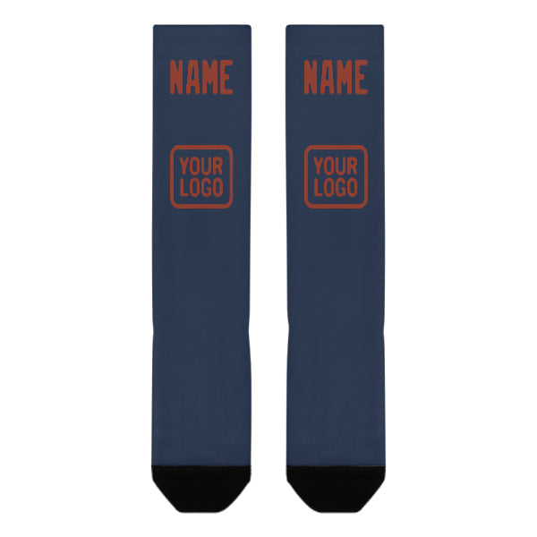 Custom Blue Coral Red Knee-High Sock