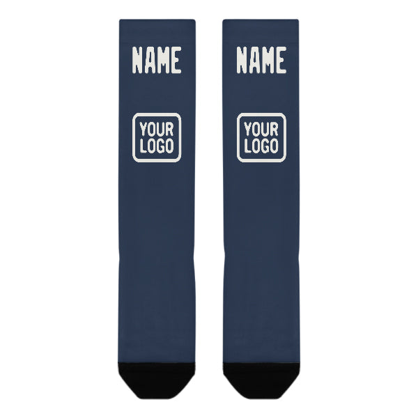 Custom Blue White Knee-High Sock