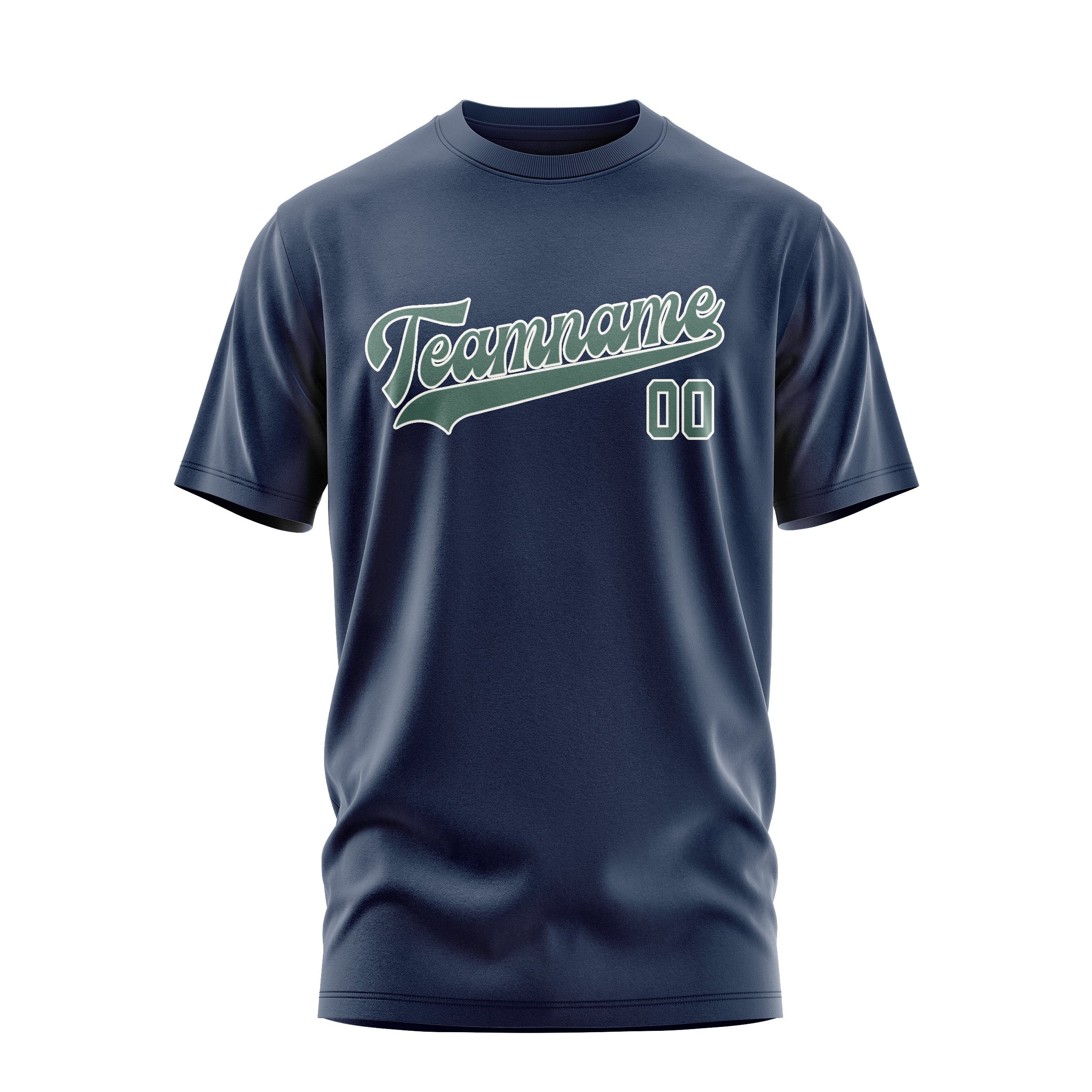 カスタムブルーブルーグリーンTシャツ