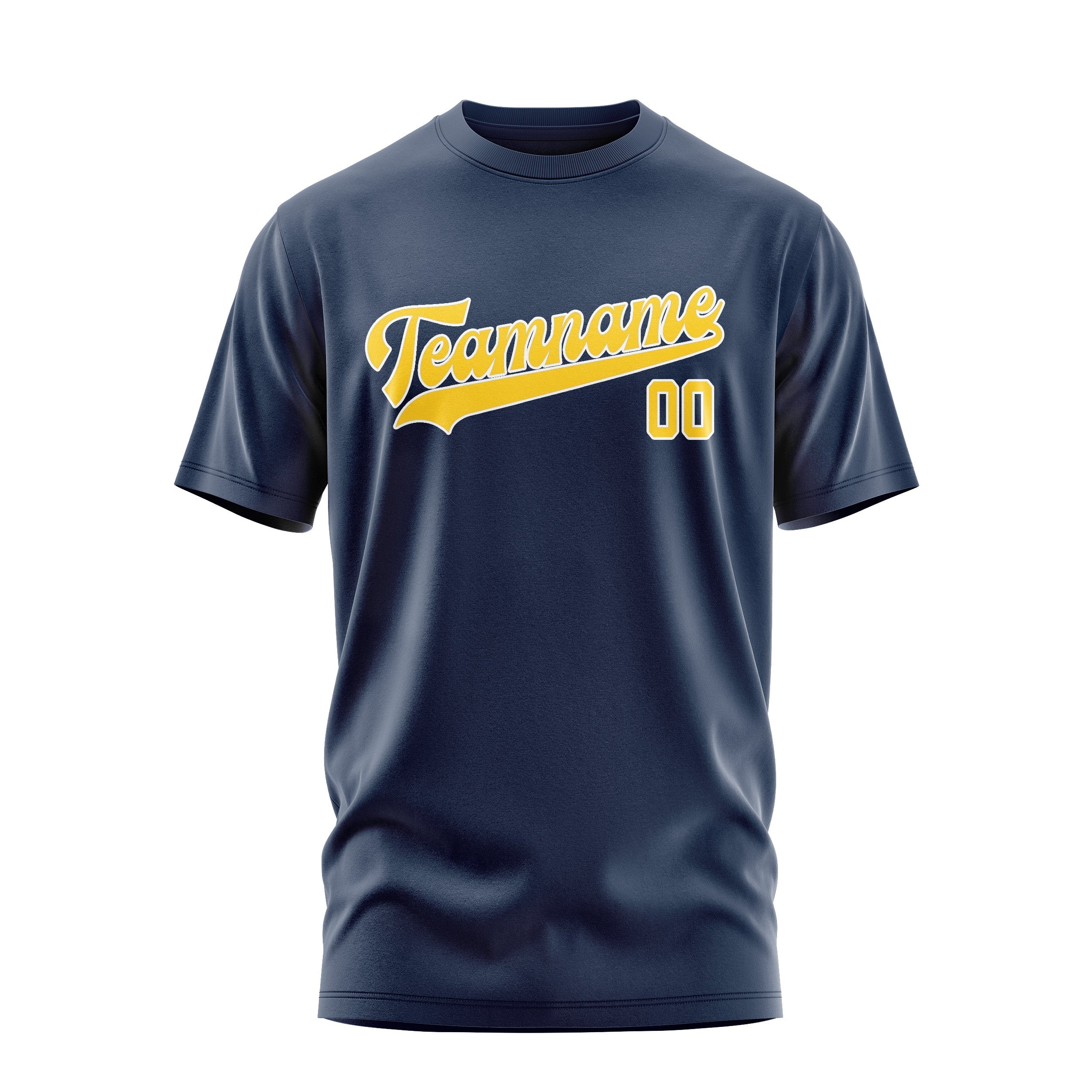 カスタムブルーゴールドTシャツ