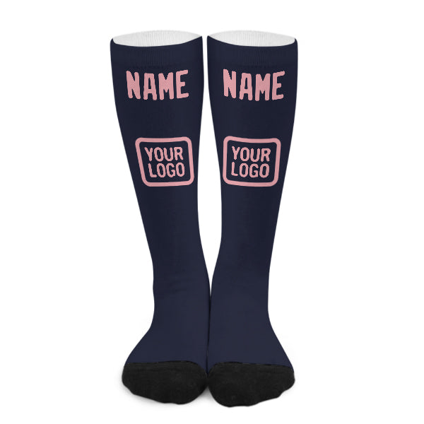 カスタムネイビーライトピンクニーハイソックス