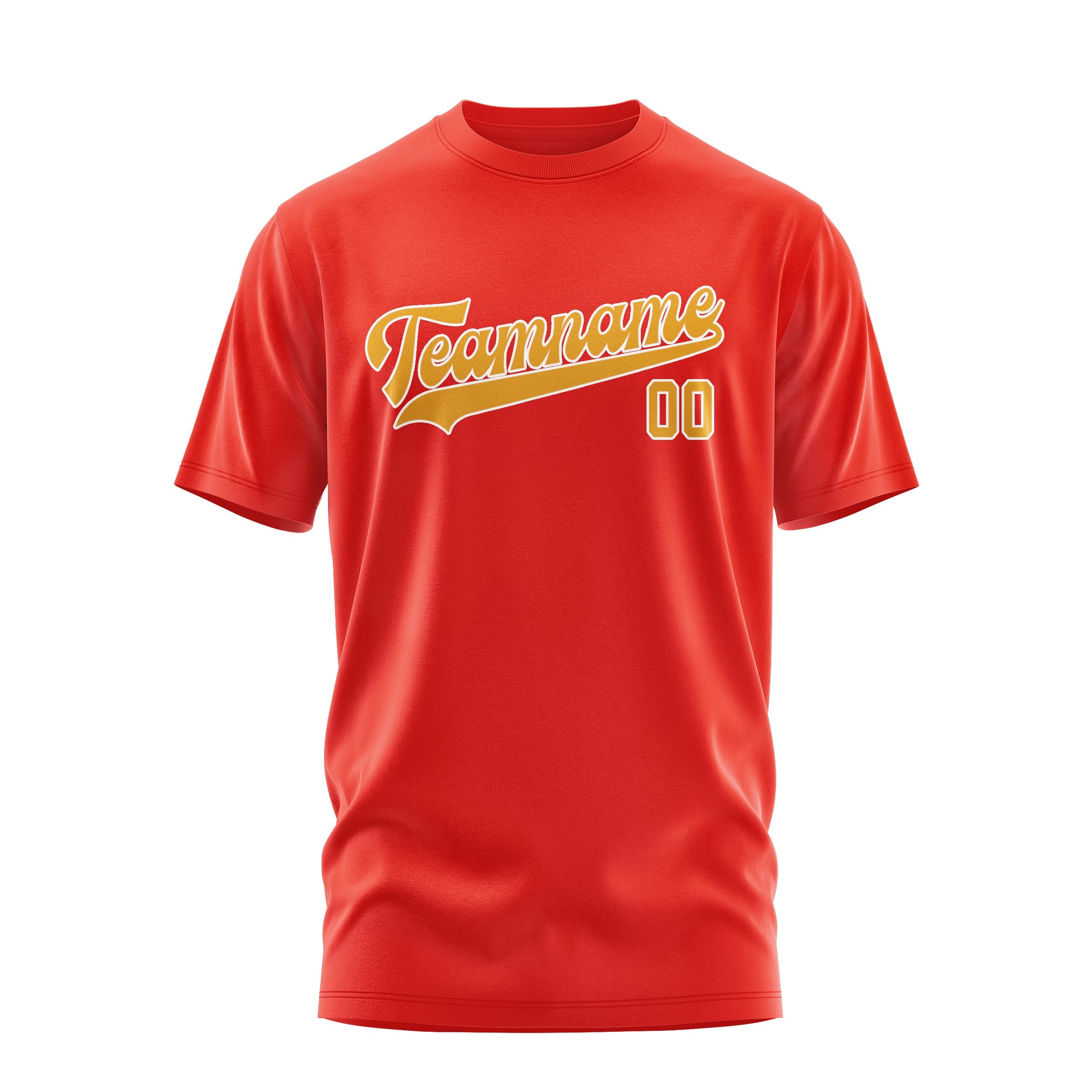 カスタムオレンジレッドイエローTシャツ