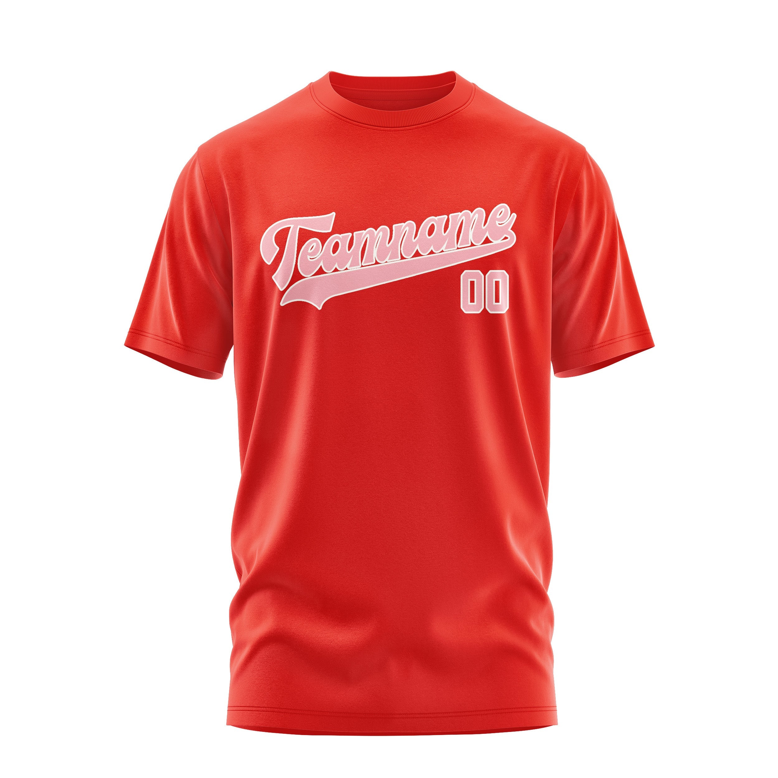 カスタムオレンジレッドライトピンクTシャツ