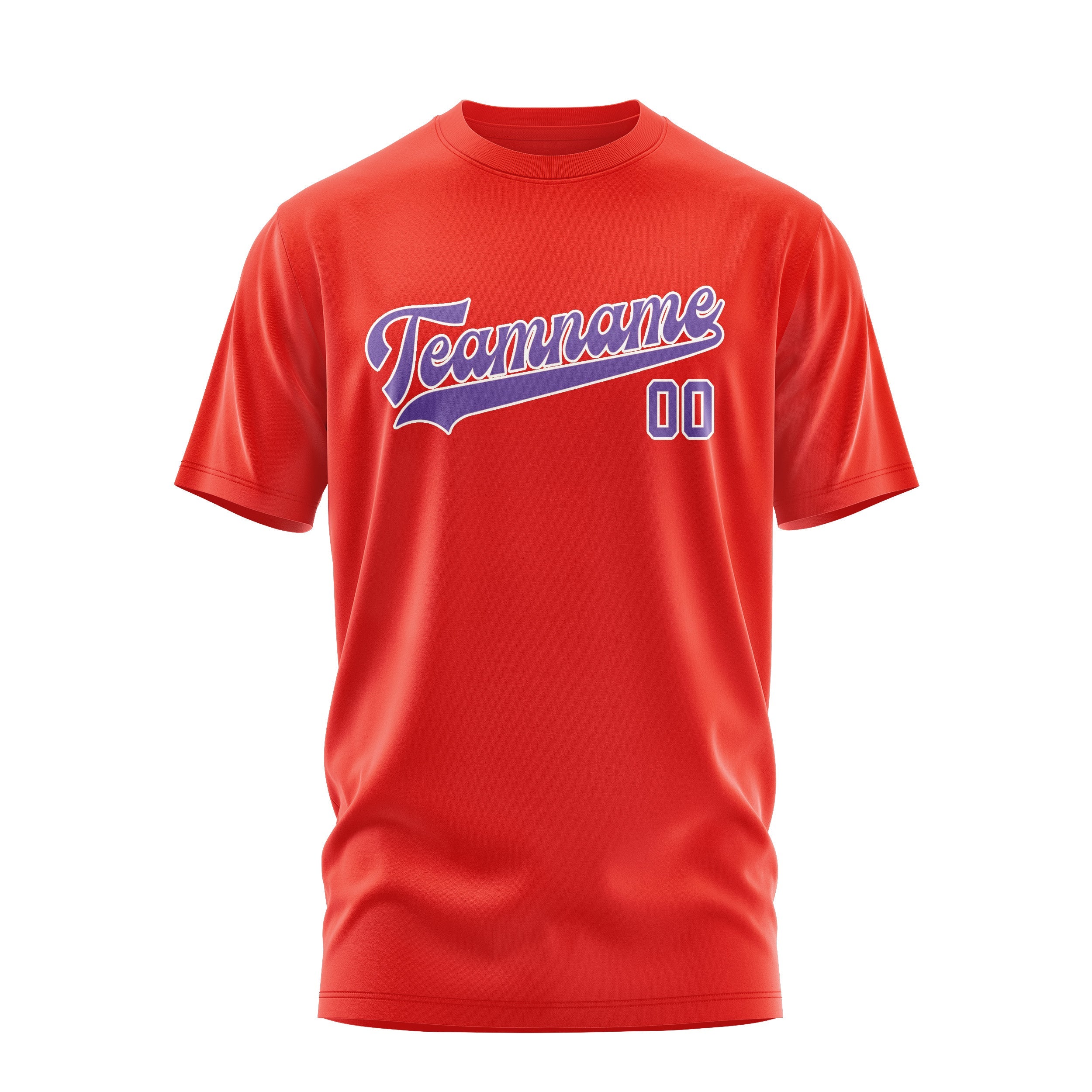 カスタムオレンジレッドライトパープルTシャツ