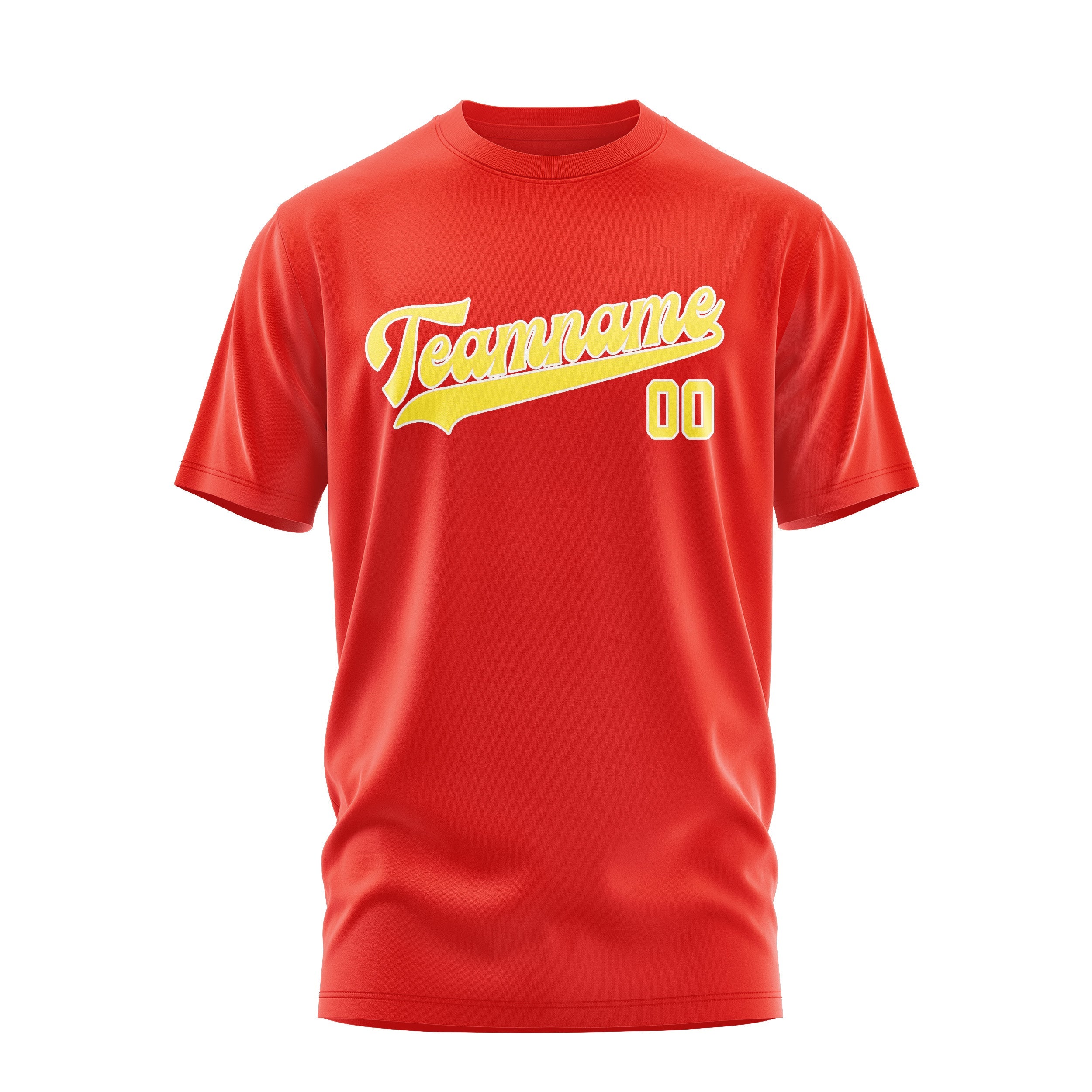 カスタムオレンジレッドライトイエローTシャツ