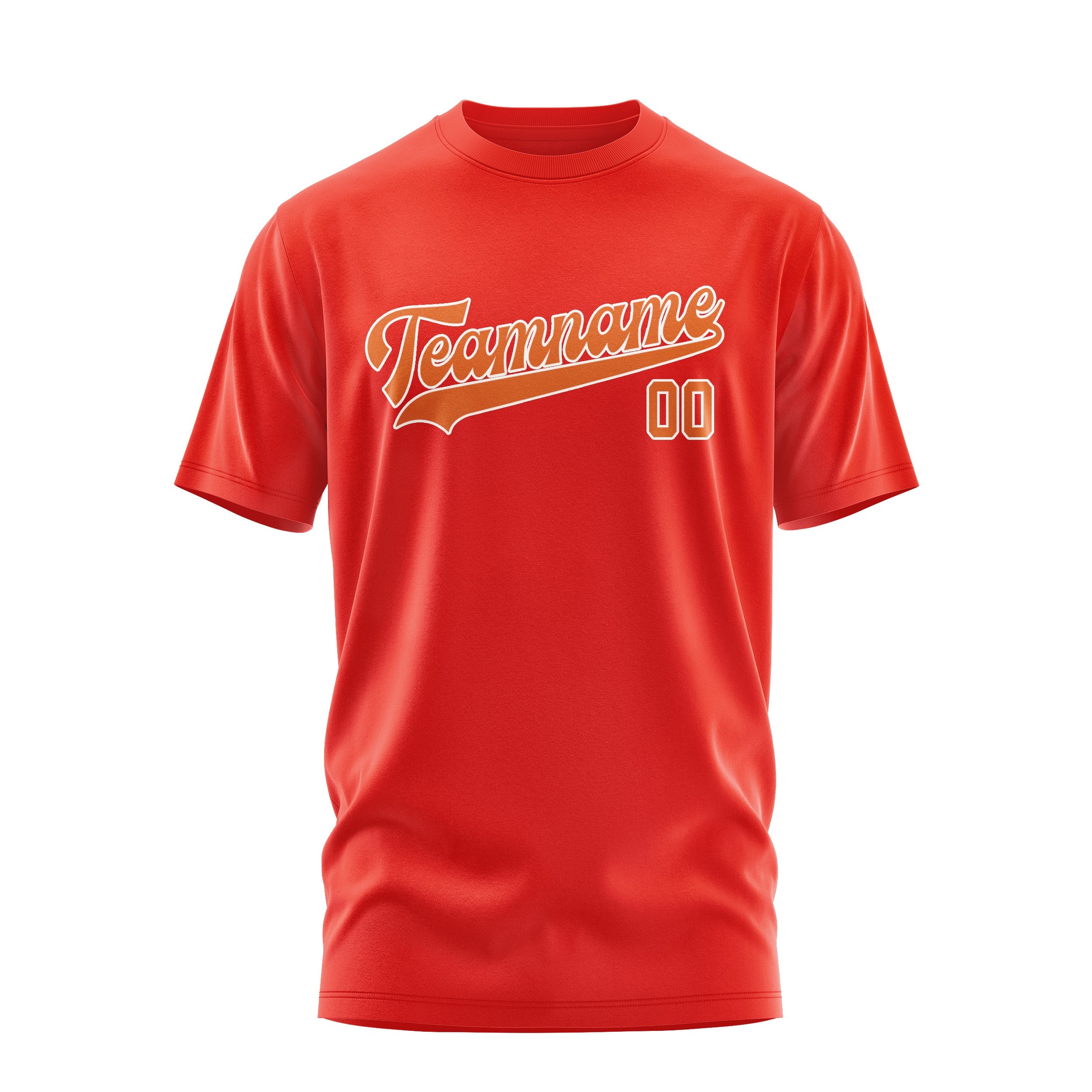 カスタムオレンジレッドオレンジTシャツ