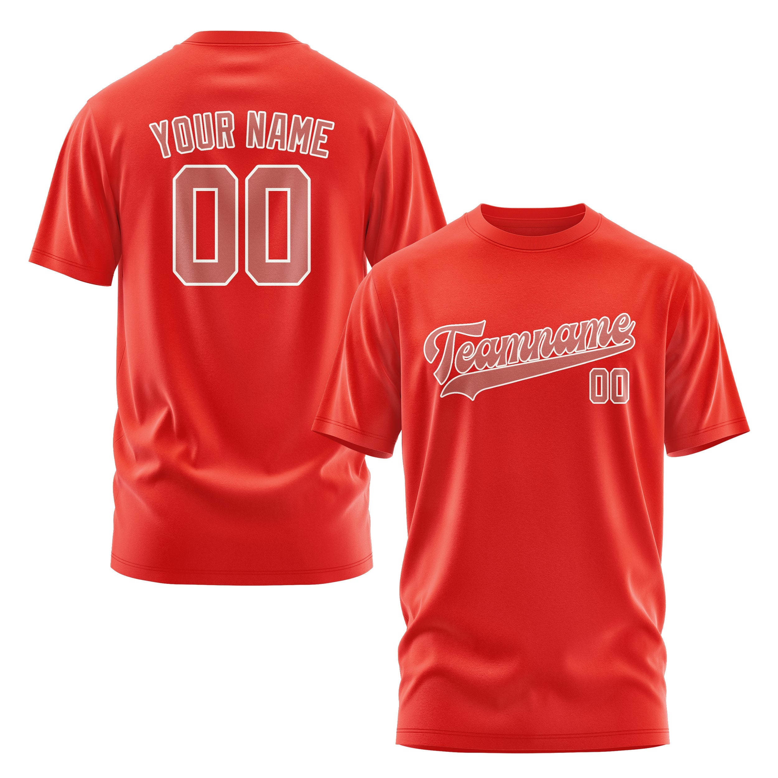 カスタムオレンジレッド銅ローズTシャツ
