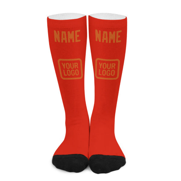 Custom Orange Red Orange Knee-High Sock