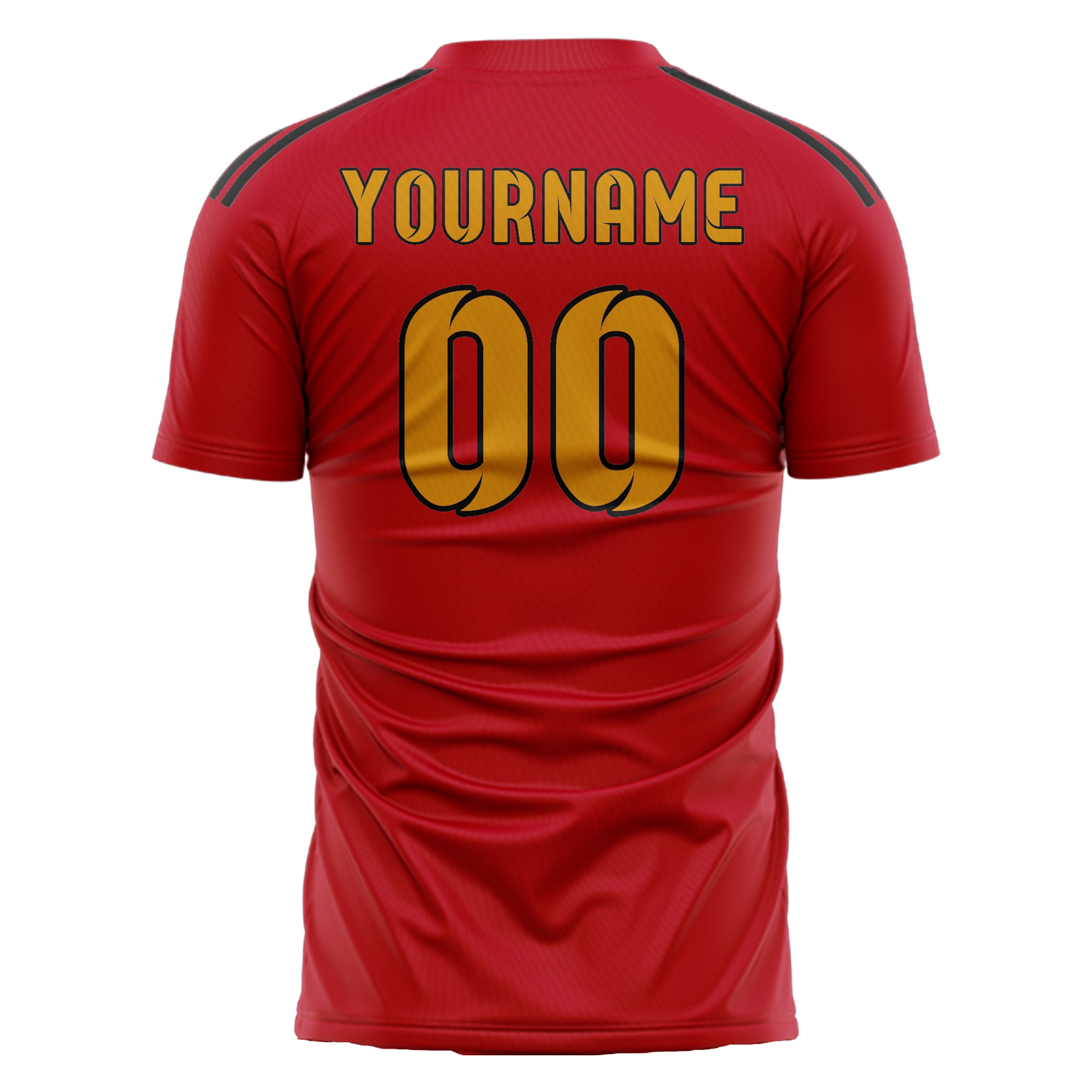 カスタムレッドイエローサッカージャージ