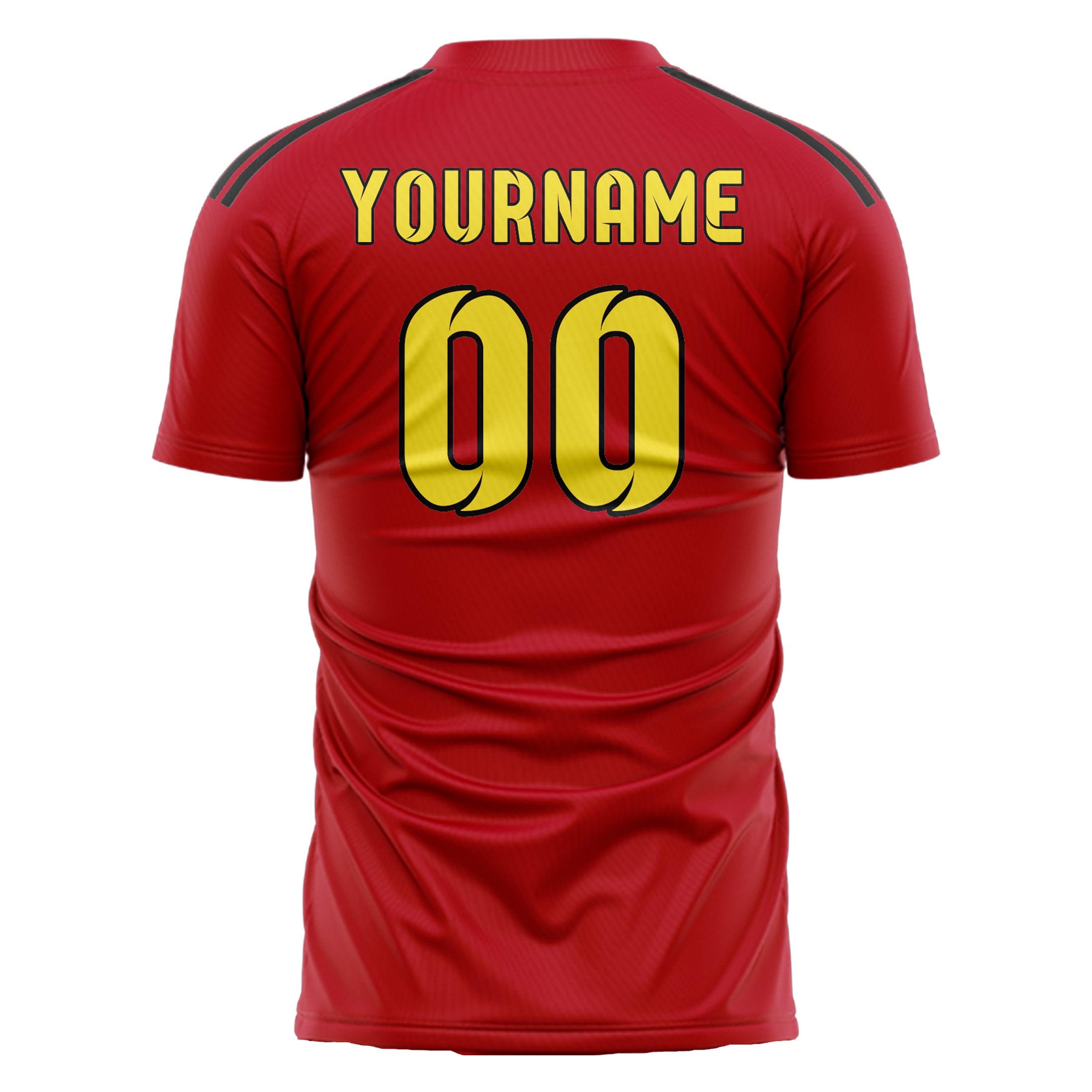 カスタムレッドライトイエローサッカージャージ