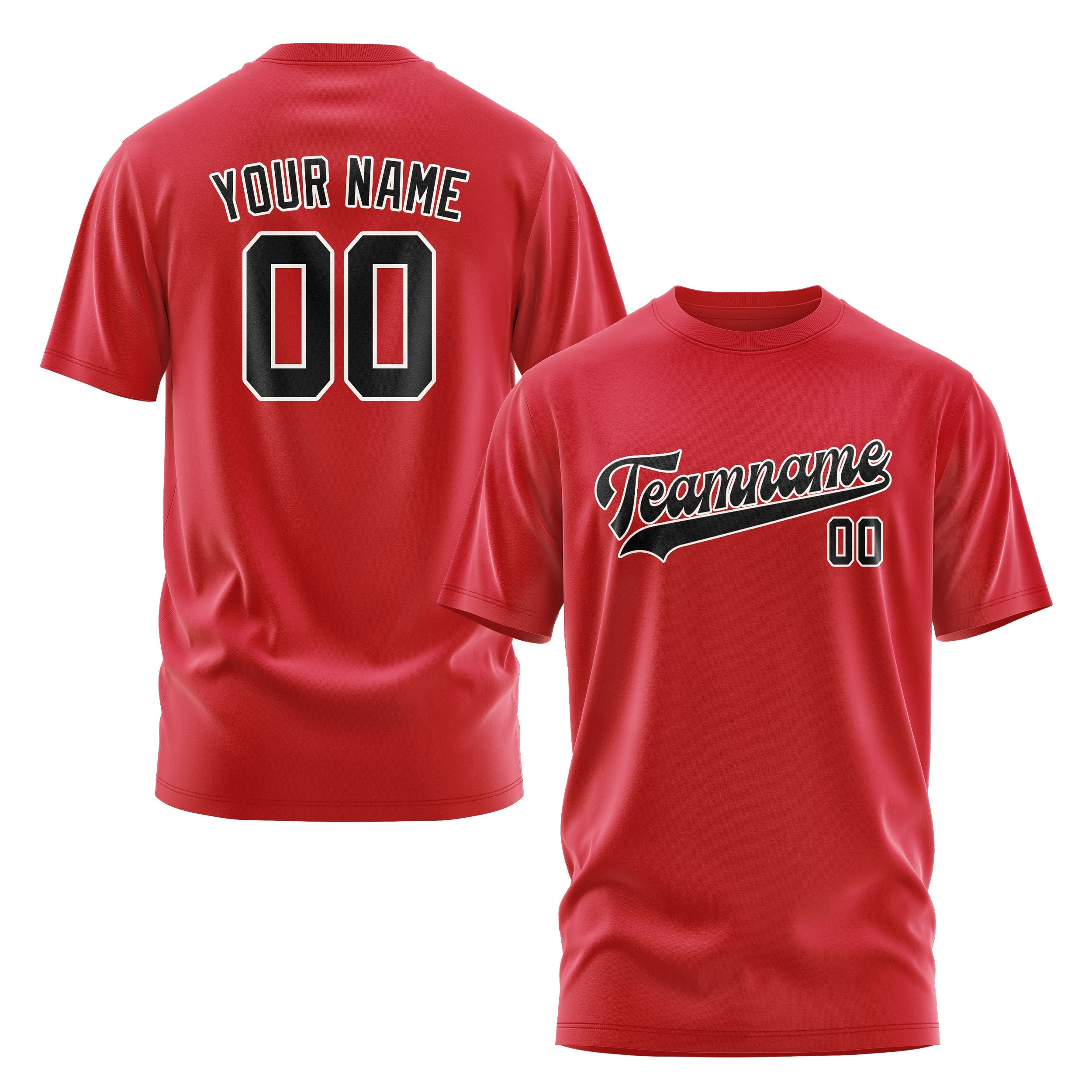 カスタムレッドブラックTシャツ