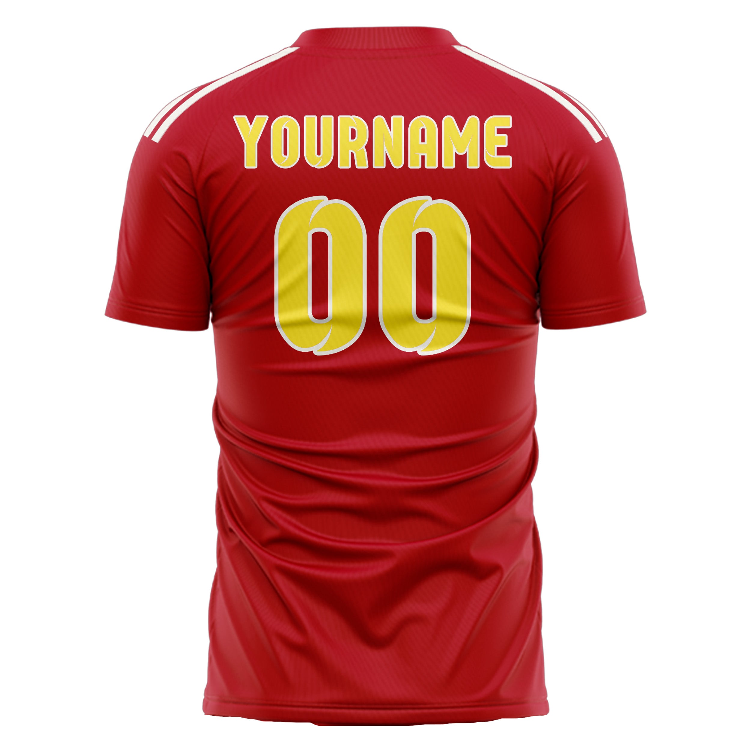カスタムレッドライトイエローサッカージャージ