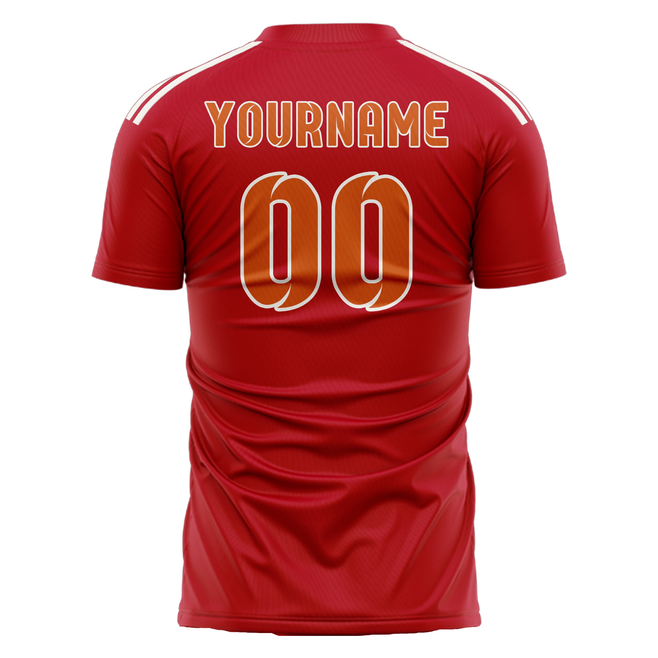 カスタムレッドオレンジサッカージャージ