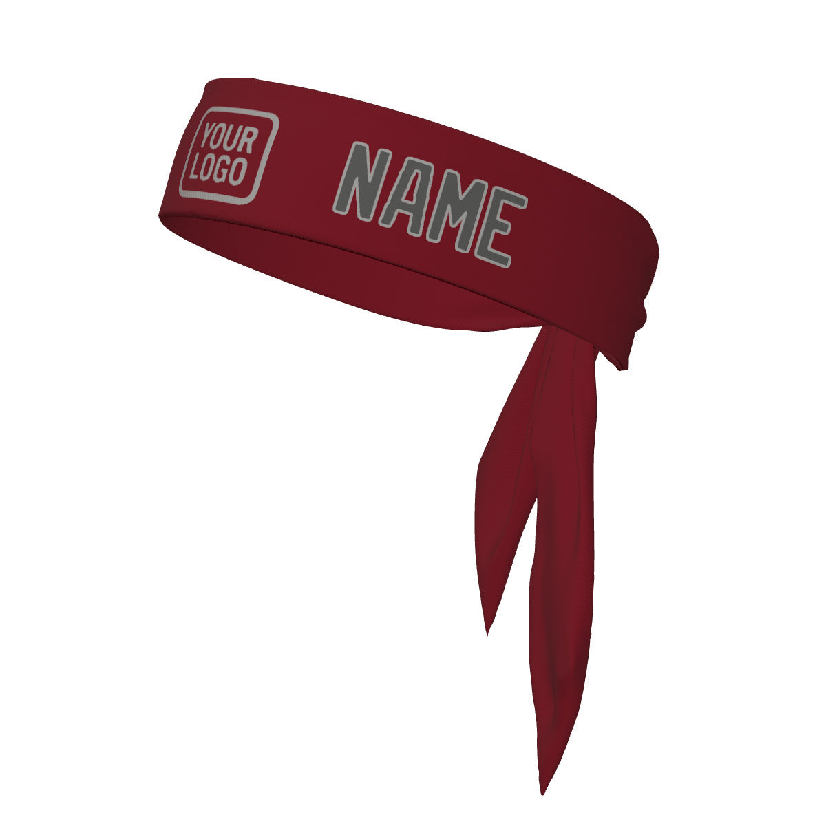 Custom Crimson Red Dark Grey Headband