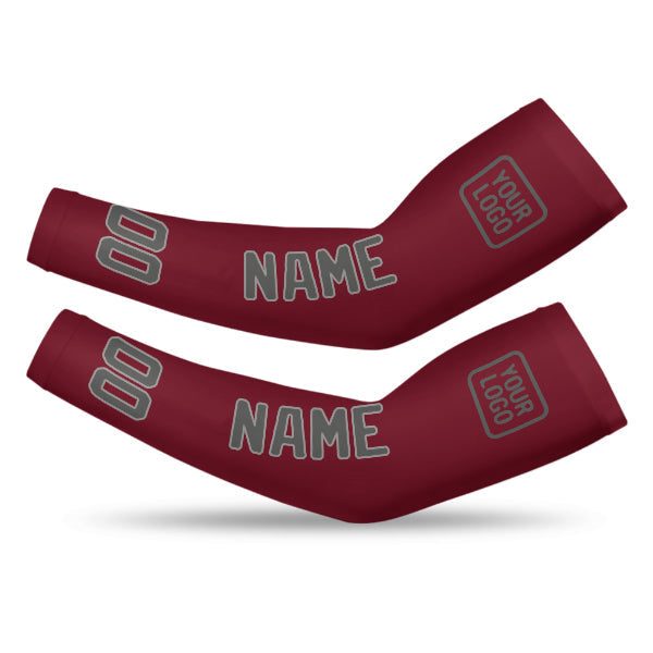 Custom Crimson Red Dark Grey Arm Sleeve