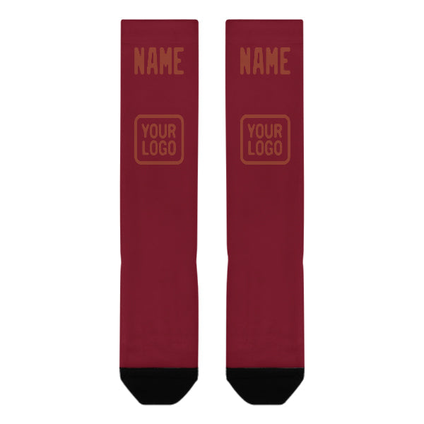 Custom Crimson Red Coral Red Knee-High Sock