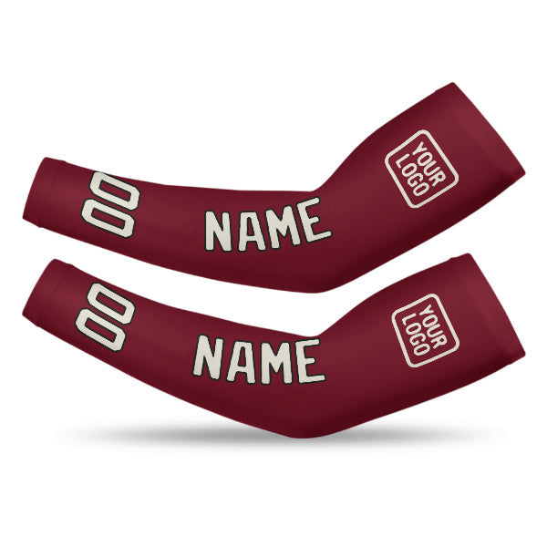 Custom Crimson Red Cream Arm Sleeve
