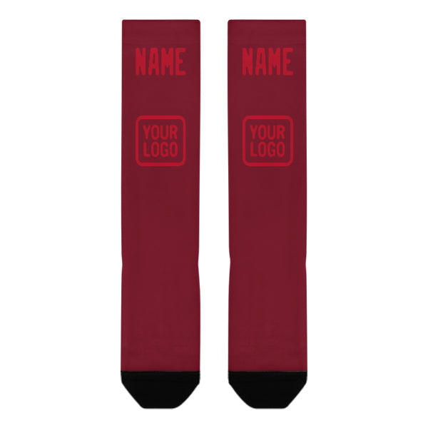 Custom Crimson Red Red Knee-High Sock